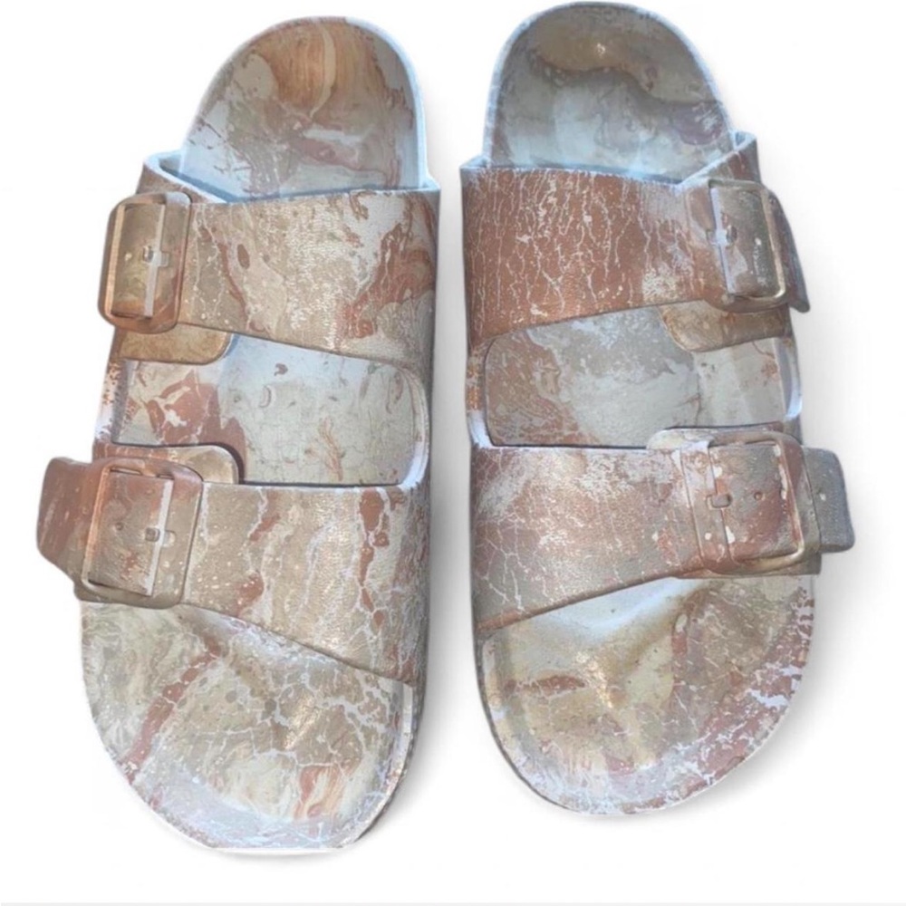 Hand-made Spray Paint Coated Sandals, SIZE: 9